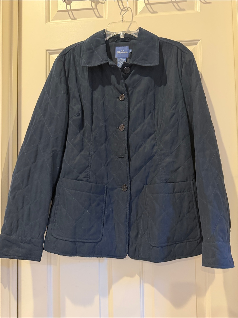 Faconnable Black Quilted Microfiber Button-Front Quilted Jacket